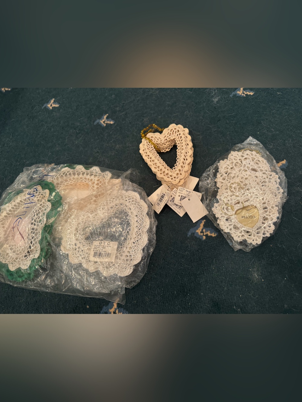 Handmade Crochet Heart Ornament - Cream